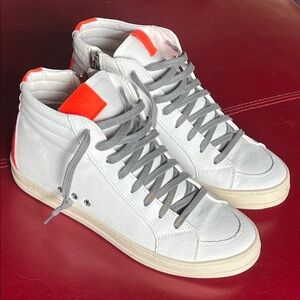 P448 Skate Recycled White Orange High Women's Size 39 or 8.5